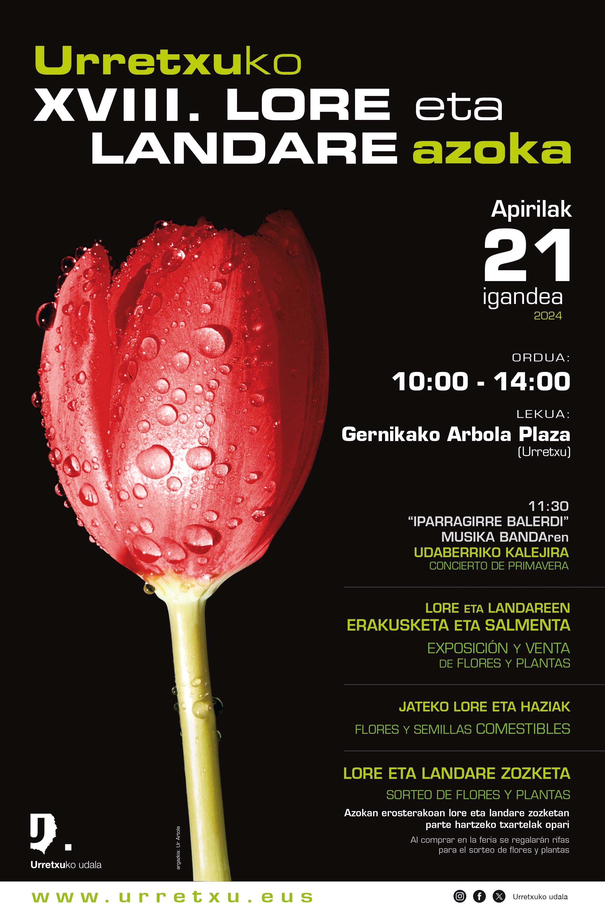 Feria de flores y plantas en Urretxu el 21 de abril