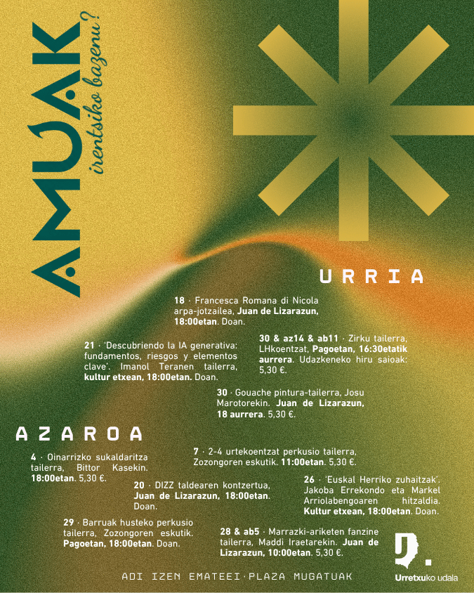 El Ayuntamiento de Urretxu pondrá en marcha AMUAK, un programa de exploración y experimentación cultural