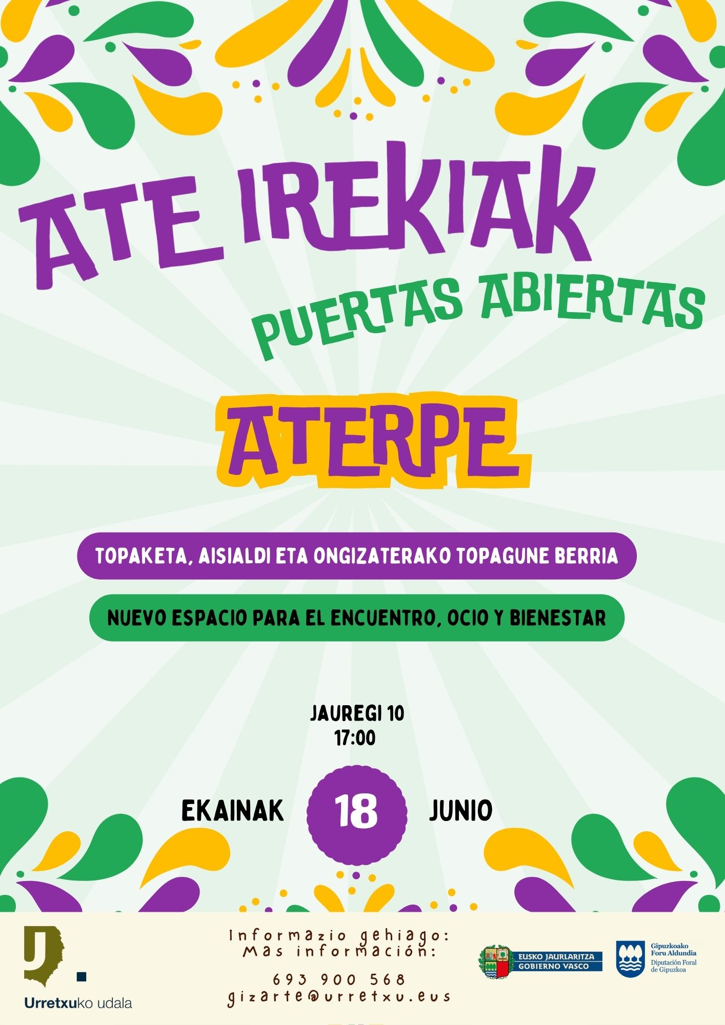 Urretxuko Aterpe Jubilatu Elkartea ate ireki eguna antolatu du ekainaren 18an