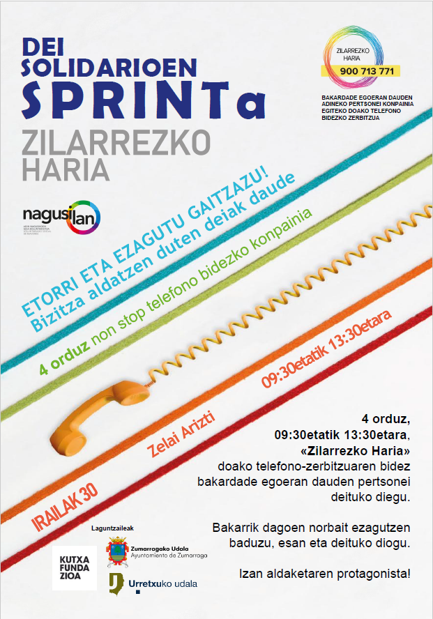 Nagusilanen Zumarraga Urretxuko taldetik, “Zilarrezko Haria” Dei Solidarioen Sprintean parte hartzeko gonbita egin nahi da 