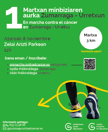 Bat egin 1. Martxan minbiziaren aurka  Urretxun eta Zumarragan