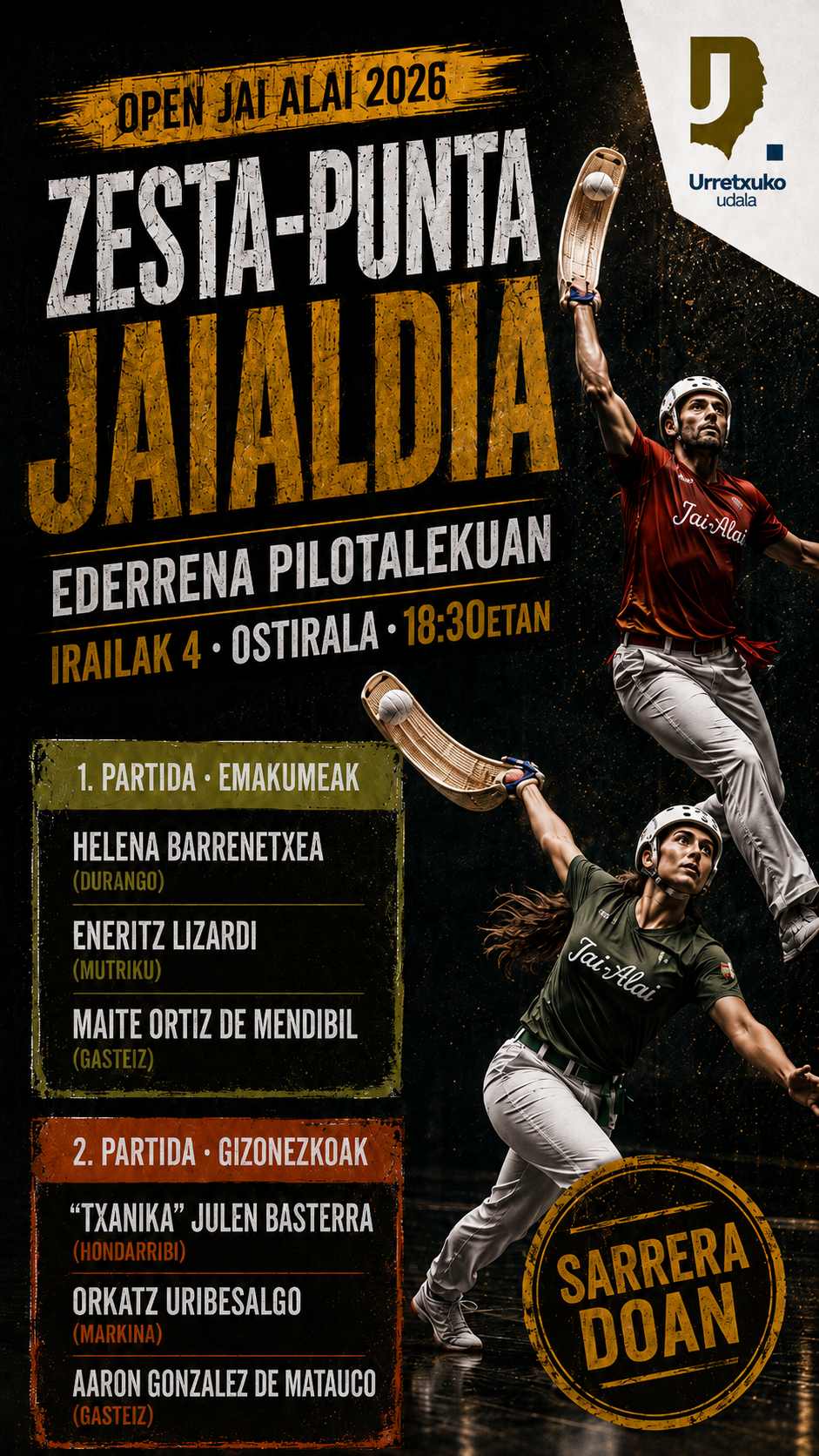 Zesta-punta Urretxura iritsiko da irailaren 4an