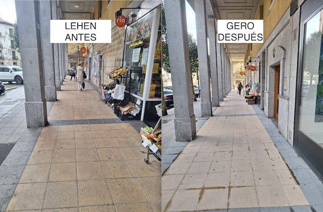 El Ayuntamiento de Urretxu realiza un tratamiento antideslizante